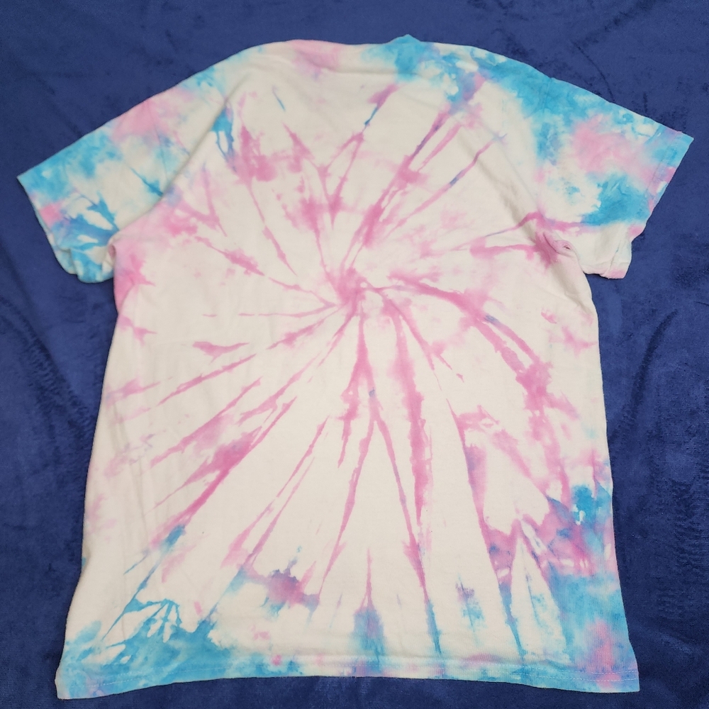Gildan Tie-Dye Short Sleeve Tee - Pink and Blue - Picture 2 of 6
